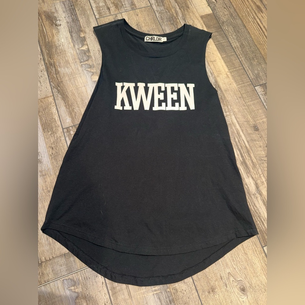 CHRLDR Black KWEEN Tank Top NWOT Medium